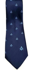 Masonic Regalia Craft Masons Silk Tie Embroidered Square Compass & G Blue | Regalia Lodge