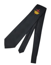 Cargar imagen en el visor de la galería, Masonic Knight Templar Black Silk Tie with Embroidered Logo | Regalia Lodge