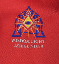 Load image into Gallery viewer, Masonic Regalia Red Tie with lodge logo | Regalia Lodge