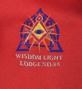Masonic Regalia Red Tie with lodge logo | Regalia Lodge