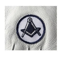Cargar imagen en el visor de la galería, Masonic White Soft Leather Gloves With Square and compass | Regalia Lodge