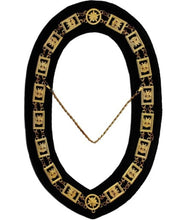 Charger l&#39;image dans la galerie, 32nd Degree - Wings DOWN Scottish Rite Chain Collar - Gold/Silver on Black + Free Case | Regalia Lodge