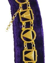 Load image into Gallery viewer, 33rd Degree - Masonic Regalia Chain Collar - Gold/Silver on Purple + Free Case | Regalia Lodge