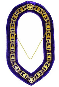 33rd Degree - Scottish Rite Chain Collar - Gold/Silver on Purple + Free Case | Regalia Lodge