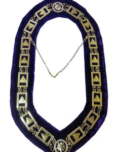 33rd Degree - Scottish Rite Chain Collar - Gold/Silver on Purple + Free Case | Regalia Lodge