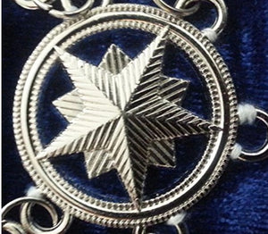 Masonic Master Mason "G" Chain Collar - Gold/Silver on Blue + Free Case | Regalia Lodge