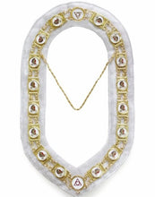 Carica l&#39;immagine nel visualizzatore di Gallery, Daughter Of Isis - Masonic Chain Collar - Gold/Silver on White + Free Case | Regalia Lodge