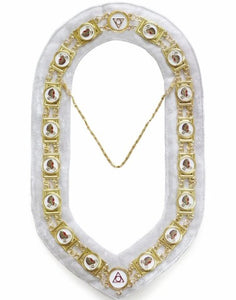 Daughter Of Isis - Masonic Chain Collar - Gold/Silver on White + Free Case | Regalia Lodge