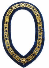 Cargar imagen en el visor de la galería, Cryptic Mason - Royal &amp; Select Chain Collar - Gold/Silver On Blue + Free Case | Regalia Lodge