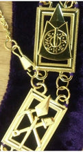 Load image into Gallery viewer, Cryptic Mason - Royal &amp; Select Chain Collar - Gold/Silver On Blue + Free Case | Regalia Lodge
