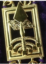 Cargar imagen en el visor de la galería, Cryptic Mason - Royal &amp; Select Chain Collar - Gold/Silver On Blue + Free Case | Regalia Lodge