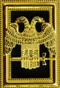 32nd Degree - Scottish Rite Wings DOWN Chain Collar - Gold/Silver on Purple + Free Case | Regalia Lodge