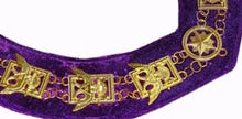 Load image into Gallery viewer, 32nd Degree - Scottish Rite Wings UP Chain Collar - Gold/Silver on Purple + Free Case | Regalia Lodge