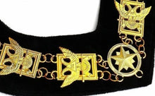 Load image into Gallery viewer, 32nd Degree - Scottish Rite Wings UP Chain Collar - Gold/Silver on Black + Free Case | Regalia Lodge