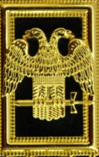 Load image into Gallery viewer, 32nd Degree - Scottish Rite Wings DOWN Chain Collar - Gold/Silver on Black + Free Case | Regalia Lodge