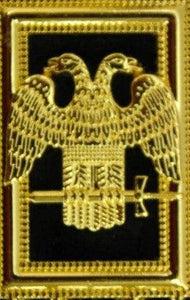 32nd Degree - Scottish Rite Wings DOWN Chain Collar - Gold/Silver on Black + Free Case | Regalia Lodge