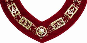 Grand Lodge - Chain Collar - GolGrand Lodge - Chain Collar - Gold/Silver on Red + Free Cased/Silver on Red + Free Case | Regalia Lodge
