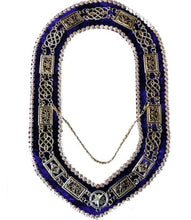 Load image into Gallery viewer, Grand Lodge - Chain Collar with Rhinestones - Gold/Silver on Purple Velvet | Regalia Lodge