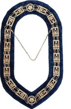 Charger l&#39;image dans la galerie, Past Master chain Collar - Gold/Silver on Blue + Free Case | Regalia Lodge