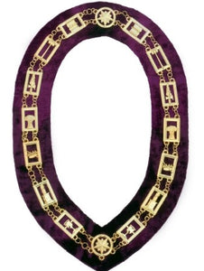 OES - Regalia Chain Collar - Gold/Silver on Purple + Free Case | Regalia Lodge