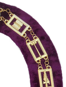OES - Regalia Chain Collar - Gold/Silver on Purple + Free Case | Regalia Lodge