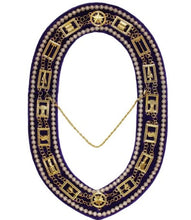Load image into Gallery viewer, OES - Regalia Rhinestones Chain Collar - Gold/Silver on Purple + Free Case | Regalia Lodge