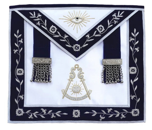 Masonic Past Master Bullion Apron Blue Hand Embroidered | Regalia Lodge