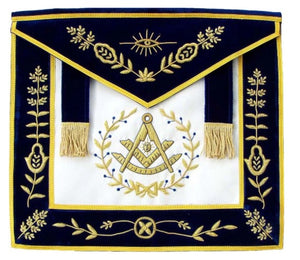Masonic Blue Lodge Past Master Bullion Hand Embroidered Apron | Regalia Lodge