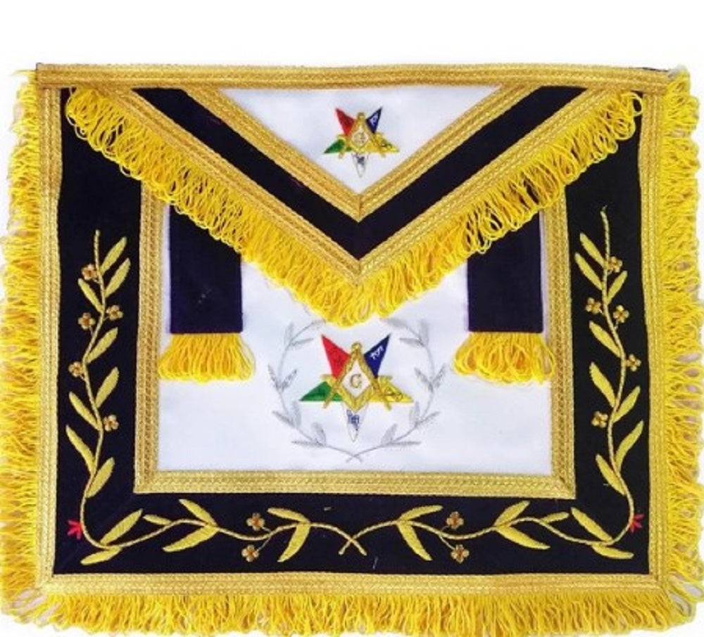 Hand Embroidered Masonic OES Worthy Patron Apron | Regalia Lodge