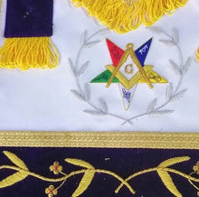Carica l&#39;immagine nel visualizzatore di Gallery, Hand Embroidered Masonic OES Worthy Patron Apron | Regalia Lodge