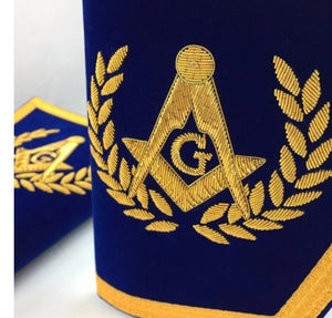 Masonic Gauntlets Cuffs - Embroidered - Blue | Regalia Lodge