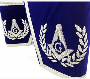 Masonic Gauntlets Cuffs - Embroidered - Blue | Regalia Lodge