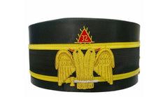 Load image into Gallery viewer, 32nd Degree Wings Down Scottish Rite Double-Eagle Cap Hand Embroidery Bullion | Regalia Lodge