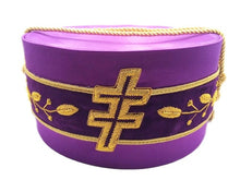 Cargar imagen en el visor de la galería, 33rd Degree Scottish Rite Purple Cap Bullion Hand Embroidery | Regalia Lodge