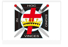 画像をギャラリービューアに読み込む, IN HOC SIGNO VINCES Knights Templar Masonic Flag | Regalia Lodge