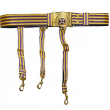 Load image into Gallery viewer, Knights Templar Past Grand Commander Purple &amp; Gold Sword Belt - Purple Cross | Regalia Lodge