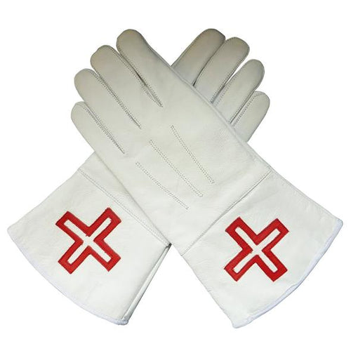 St. Thomas of Acon Gauntlets Red Cross Soft Leather Gloves | Regalia Lodge