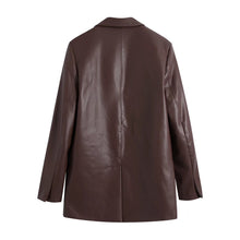 Load image into Gallery viewer, Leather Pant Suits Suits &amp; Suit Separates for Women - Leather Pant Suit - Leather Outfits For Women - Women Leather Pants Suit - two piece leather pants set - leather set - Leather Pants for Women - Women&#39;s Faux Leather suit - Leather Pants | Buy Womens Pants Online - Designer Leather Pants for Women - Faux Leather Straight Pants