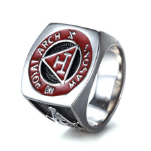 Cargar imagen en el visor de la galería, Stainless Steel G Ring Men&#39;s Jewelry Vintage Masonic Ring Titanium Steel Gift