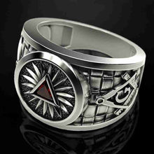 Cargar imagen en el visor de la galería, Men&#39;s Punk Mason Masonic Ring Freemasons Fashion Ring masons Symbol Ring