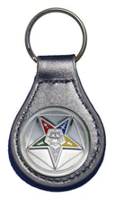 Afbeelding in Gallery-weergave laden, Eastern Star Masonic leather key fob or keychain Black - Masonic Keychains - Freemason Keychain - Black Masonic Pendant Key Rings - Freemasons Masonic Key ring A great gift for masons -  masonic desk items