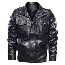 画像をギャラリービューアに読み込む, Men&#39;s Washed PU Leather Casual Men&#39;s Leather Jacket-Leather jacket for mens