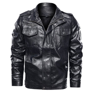 Men's Washed PU Leather Casual Men's Leather Jacket-Leather jacket for mens