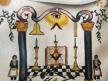 画像をギャラリービューアに読み込む, 18th Century Inspired Hand-Painted Masonic Lambskin Apron | Regalia Lodge