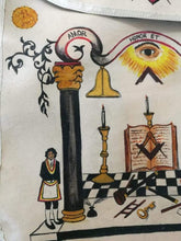 画像をギャラリービューアに読み込む, 18th Century Inspired Hand-Painted Masonic Lambskin Apron | Regalia Lodge