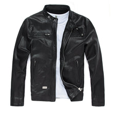 Cargar imagen en el visor de la galería, Men&#39;s Leather Slim-fit Motorcycle Goatskin Leather Jacket Cowhide