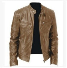 Charger l&#39;image dans la galerie, PU Leather Jacket Slim Leather Jacket