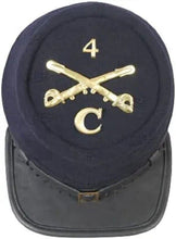 Carica l&#39;immagine nel visualizzatore di Gallery, SIMPLE CAVALRY &#39;4&#39; &#39;C&#39; Us civil war union 4th Massachusetts Cavalry kepi | Regalia Lodge