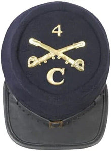 SIMPLE CAVALRY '4' 'C' Us civil war union 4th Massachusetts Cavalry kepi | Regalia Lodge