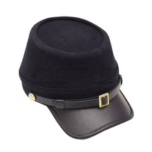 Load image into Gallery viewer, Civil War Confederate Navy Curved Leather Peak Kepi Plain Kepi Hat All Sizes!